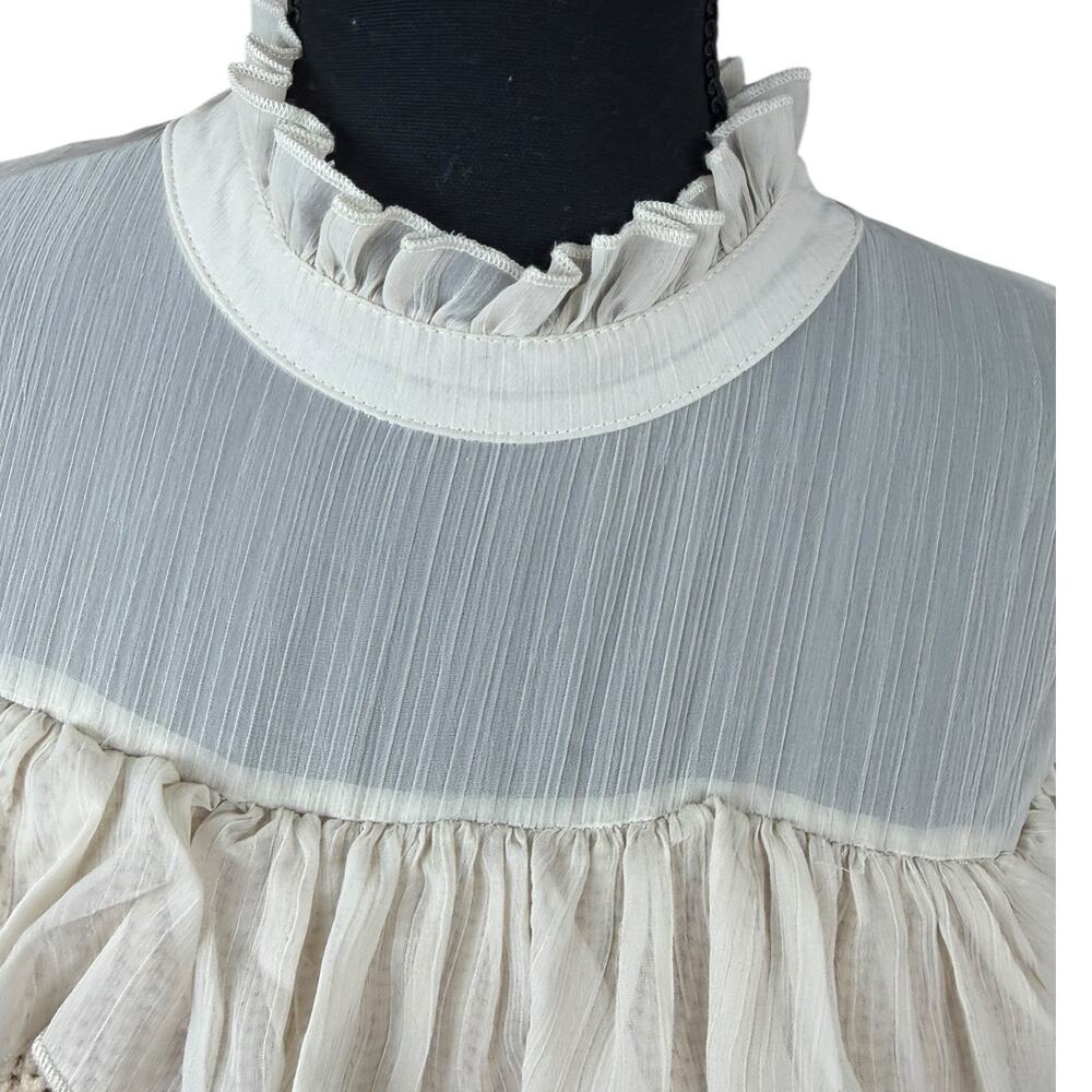 On Twelfth Cream Sweater with Chiffon Arms - Picture 3 of 6